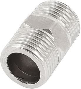 Aexit 1 2PT 20mm Fittings Male Thread Stainless Steel Hex Nipple Quick