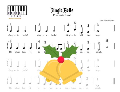 Jingle Bells Pre Staff Finger Number Notation Arr Elizabeth Essex