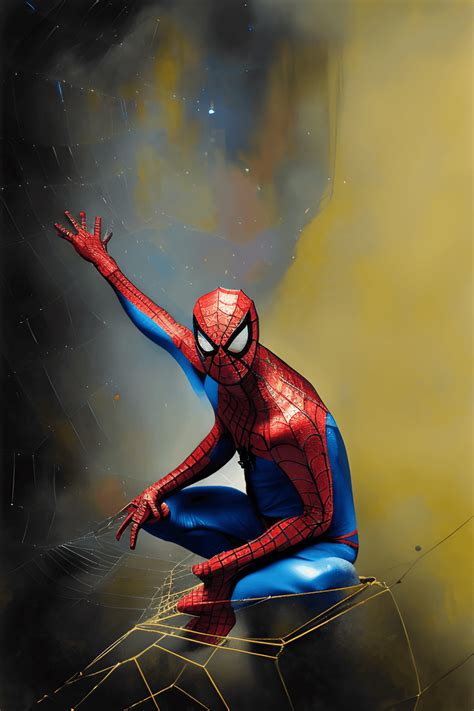 Mixed Media Art Surreal Cosmic Spiderman Creative Fabrica