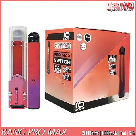 Disposable Bang Pro Max Switch E Cigarette Dual Flavs 2000 Puffs Vape