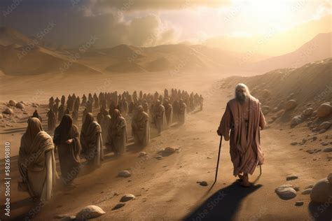 Guided By Faith Moses Leading The Israelites Through The Desert