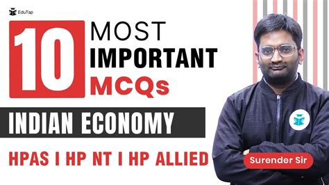 Important Mcq Questions On Indian Economy Hp Economy Hpas Prelims