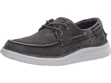 Skechers Status 2.0-lorano Moc Toe Canvas Deck Shoe Oxford in Black for ...