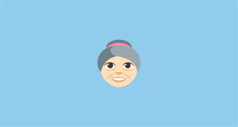 Ältere Frau Helle Hautfarbe Emoji on JoyPixels 3 0