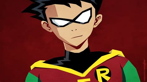 Robin From Dc Illustration Teen Titans Robin Character Hd Wallpaper