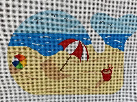 Whale – Beach Scene – Needlepoint by the Bay