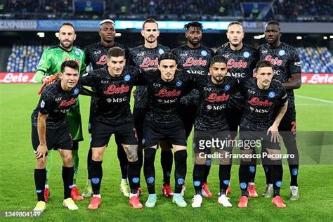 Players of SSC Napoli pose for a team photograph prior to the Serie A ...