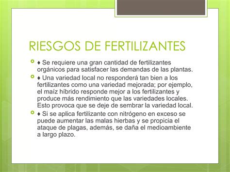 Riesgos Y Usos De Fertilizantes Y Plaguicidas Ppt