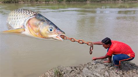 Really Unique Unbelievable Fishing Method In River Underwater Monster