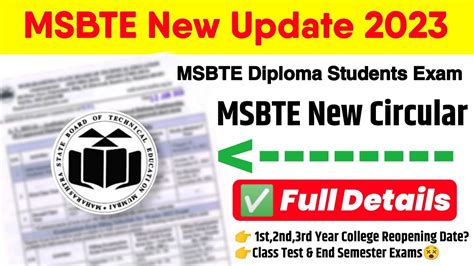 Msbte New Update Msbte Exam Circular Msbte Academic Calender