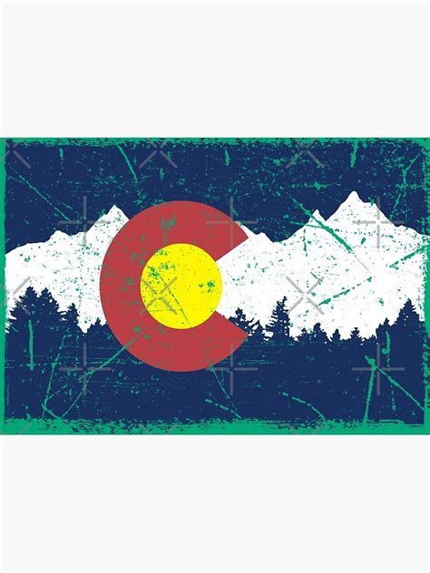 Vintage Colorado Flag Mountains Poster For Sale By Scubedesign