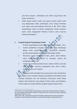 Prosedur Pengembangan Modul PDF