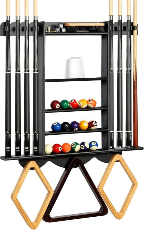 Extcct Billiards Pool Cue Rack Pool Stick Holder Wall Mount Holds