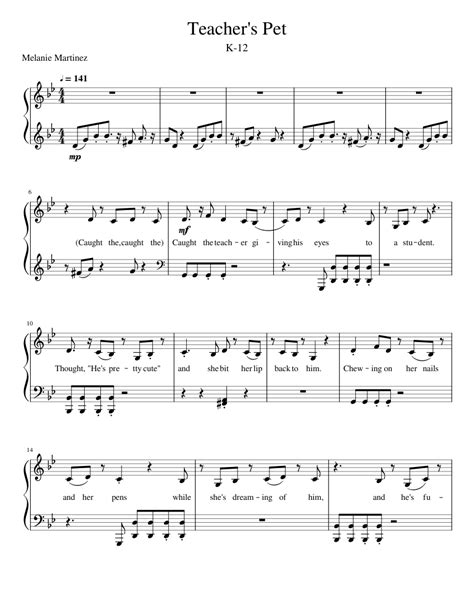 Teachers Pet By Melanie Martinez Sheet Music For Piano Solo