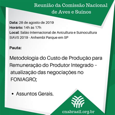 Reunião da Comissão Nacional de Aves e Suínos Confederação da