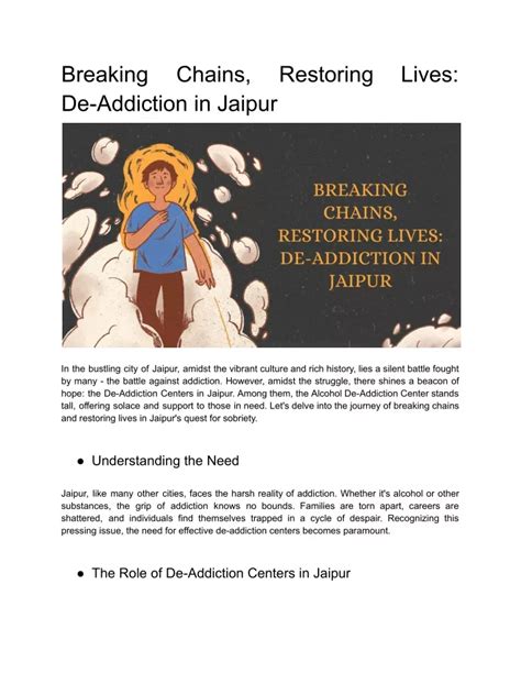 PPT Breaking Chains Restoring Lives De Addiction In Jaipur