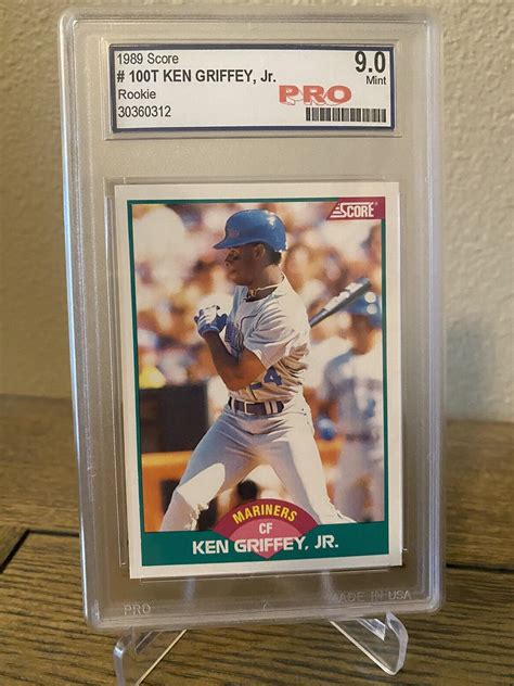 1989 Score Traded Ken Griffey Jr RC Rookie Card 100T Graded PRO 9 0