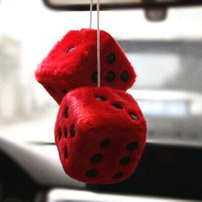 Car Pendant Hanging Plush Dice Craps Automobiles Rear View Mirror