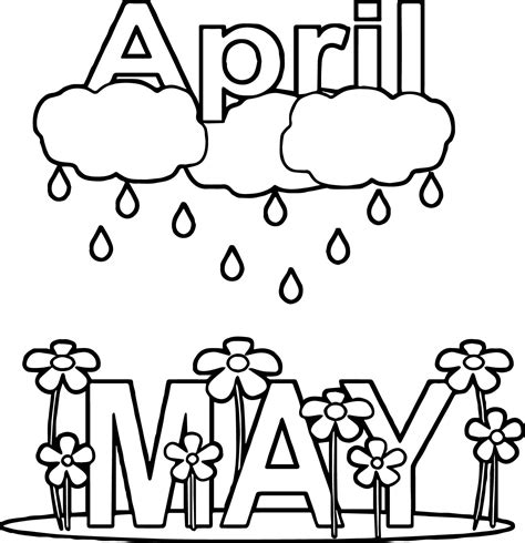 April Shower May Rain Flower Coloring Page Wecoloringpage