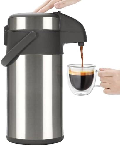 Olerd Coffee Pump Flask L Stainless Steel Airpot Hot Beverage Dispenser Hot Water Urn