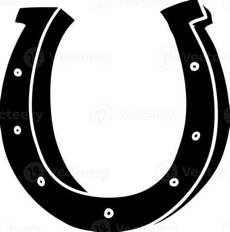 Cartoon Iron Horse Shoe Solid Black Icon 45467136 Png