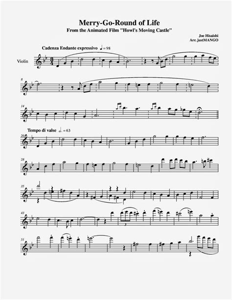 Sheet Music For Merry Go Round Of Life