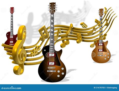 Music Notes And Guitars Stock Illustration Illustration Of Melodic