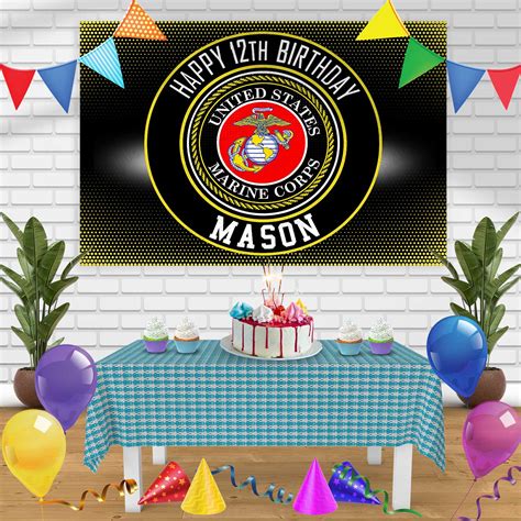 USMC Emblem United States Marine Corps Seal Birthday Banner Personaliz ...