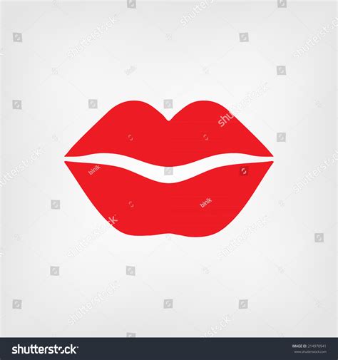 Red Lips Icon Human Body Part Stock Vector Royalty Free 214970941