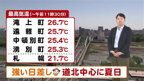 【北海道の天気 515水】各地で強い日差し！道北を中心に25℃以上の夏日に紫外線・花粉対策を！