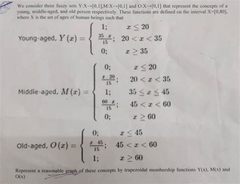 Solved We Consider Three Fuzzy Sets Y X M X And Chegg