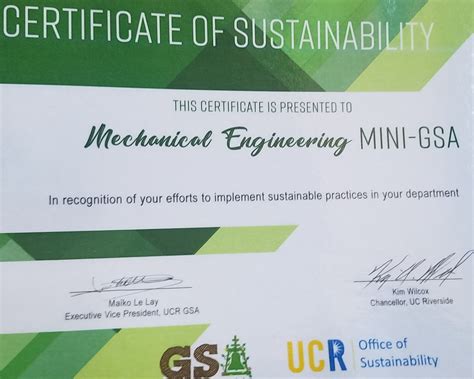 MEGSA received mini-GSA Sustainability Certificate | Mechanical ...