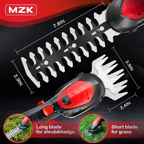 Mzk 7 2v Cordless Grass Shear And Hedge Trimmer 2 In 1 Electric Shrub Trimmer Handheld Hedge