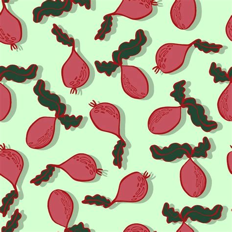 Premium Vector Beetroot Vegetable Vector Seamless Pattern