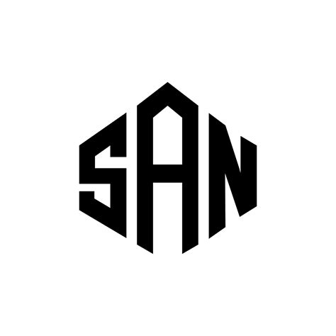 SAN letter logo design with polygon shape. SAN polygon and cube shape ...