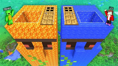 JJ And Mikey Found SUPER LONG MOB HOUSE Inside LAVA Vs WATER IRON GOLEM