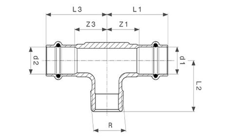 Viega Sanpress T Stück AG 35 mm x 3 4 x 35 mm Modell 2217 1