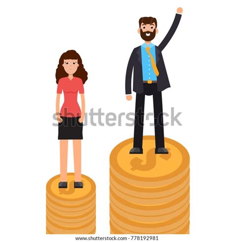 Gender Gap Business Difference Discrimination Man Stock Vector Royalty