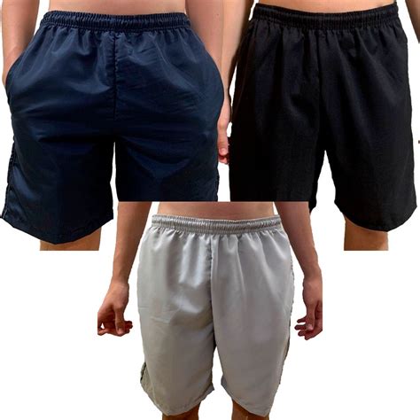 Kit c 03 Bermudas Masculinas Tactel Bolsos Short Calção Futebol