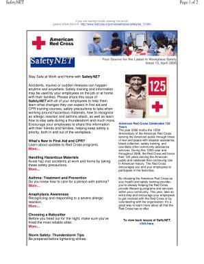 Fillable Online Redcross Safet YNET Page 1 Of 2 American Red Cross