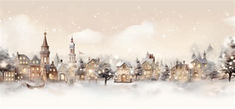 Premium AI Image Winter Village With Snow Covered Houses Christmas