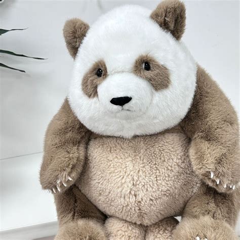 Qizai Panda Plush: Realistic 16" Brown Panda Stuffed Animal