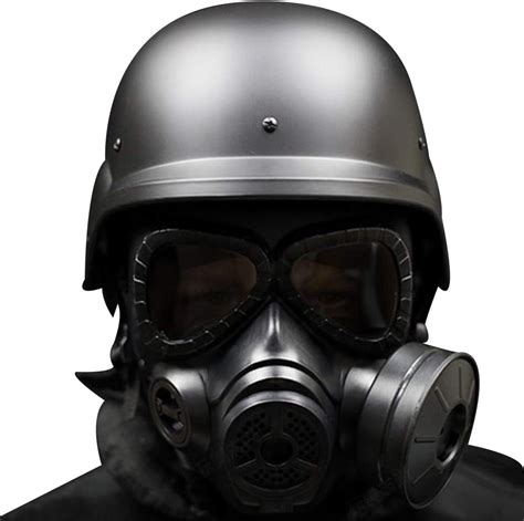 Bbyaki M Airsoft Tactical Helmet With Full Face Gas Mask And