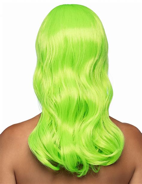 Parrucca Lunga Verde Fluo Donna Vegaoo