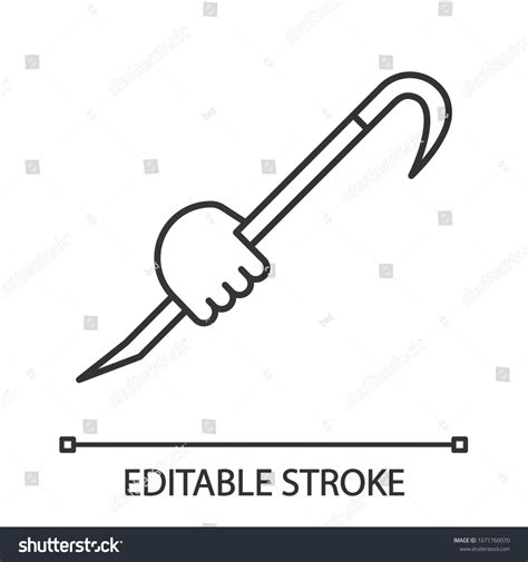 Hand Holding Crowbar Linear Icon Thin Stock Vector Royalty Free