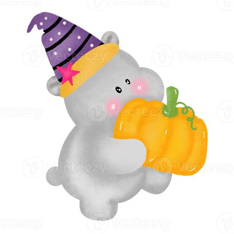 Hippo and pumpkin 25362089 PNG