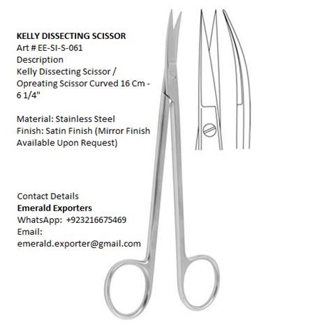 Kelly Dissecting Scissor Art Ee Si S Description Kelly Dissecting