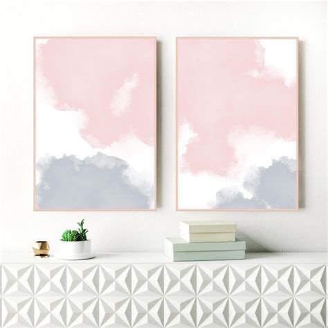 Abstract Landscape Watercolor Blush Pink Print Minimal Art Etsy Artofit