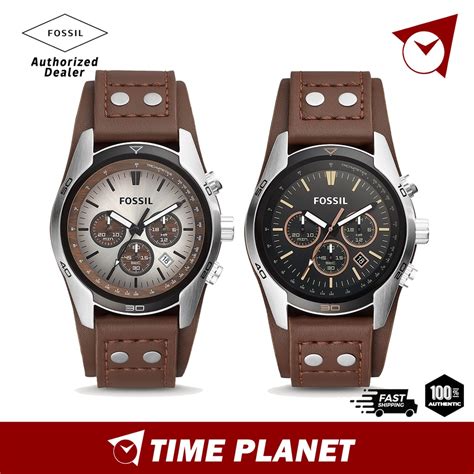 Fossil Coachman Chronograph Black Dial Brown Leather Men Watch