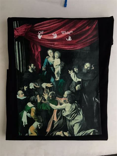 OFF WHITE Caravaggio Madonna Of The Rosary Painting Oversized T Shirt